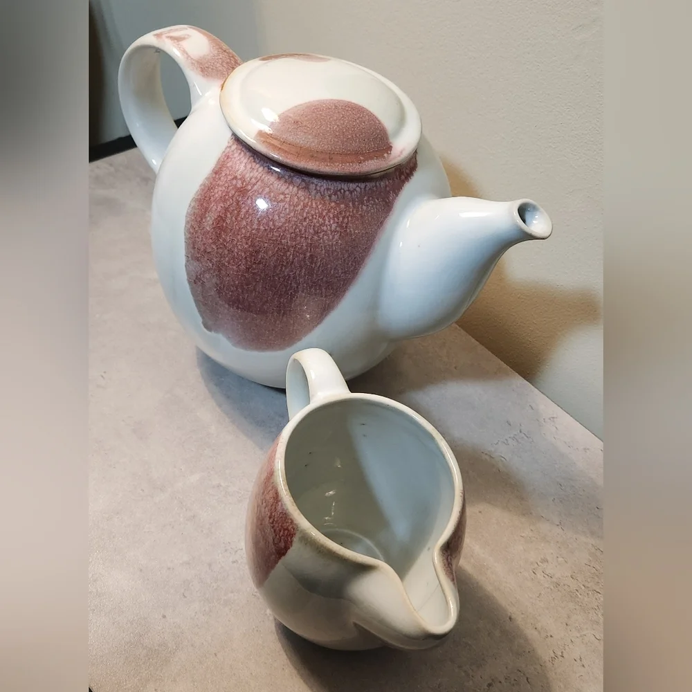 Vintage Diane Love Mikasa Tea Pot With Lid & Creamer Set Mid-Century RARE HTF